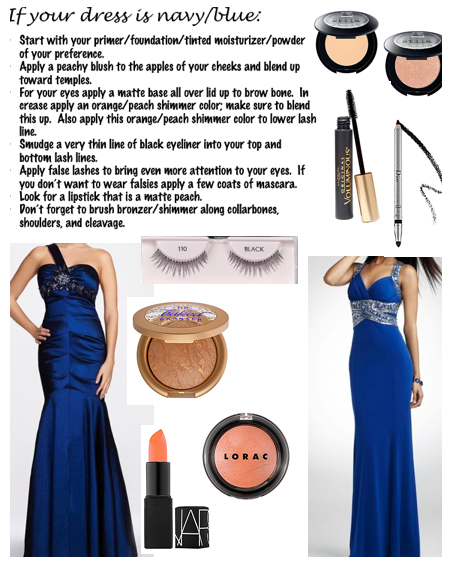 homecoming makeup ideas for blue dress