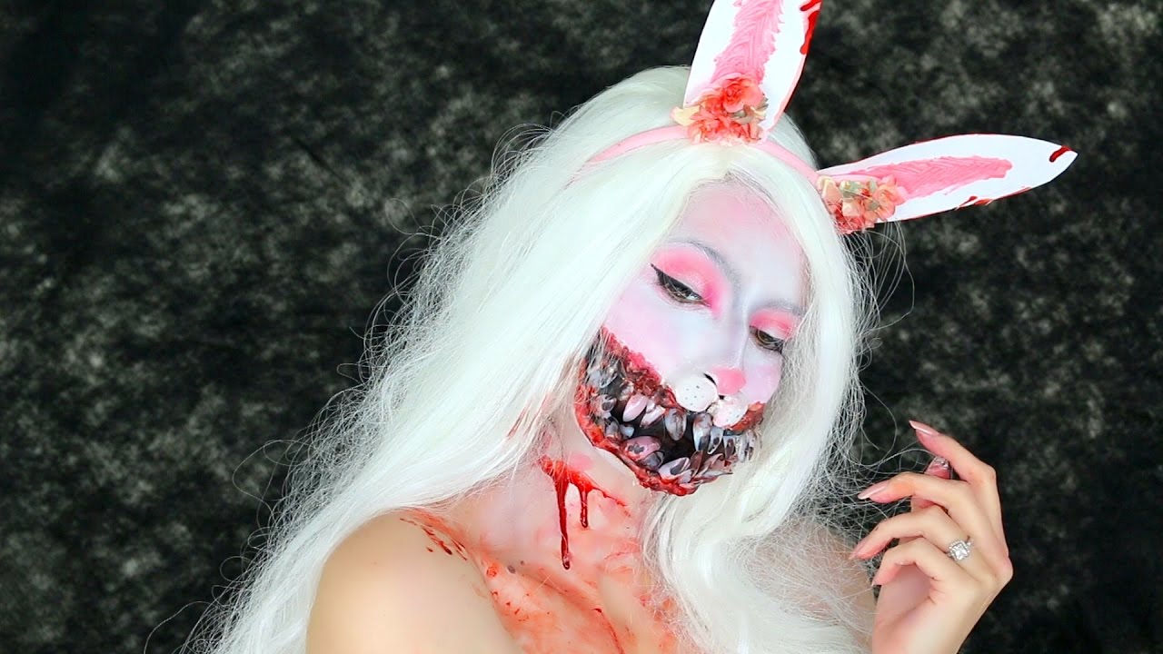 scary bunny halloween makeup ideas.