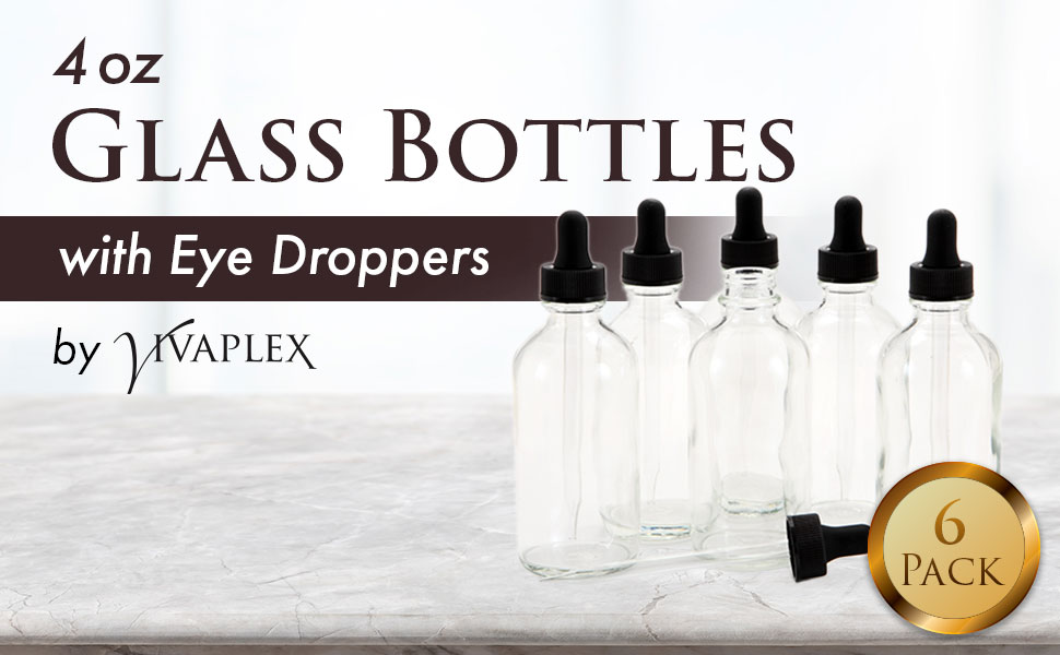 4 oz Glass dropper bottles for essential oils