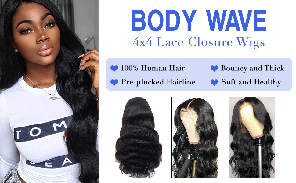 Body Wave 4×4 Lace Closure Wigs