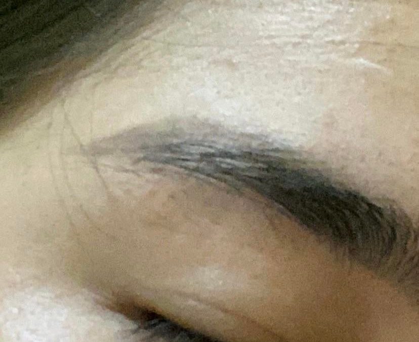 Good morning all.  A makeup newbie here.  As you can see my real and drawn eyebrows are so obvious.  Any advice or suggestions on what I need to improve / correct?