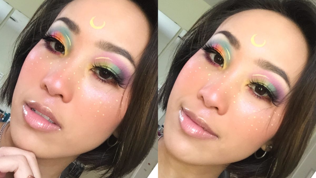 I haven’t posted here in a while, so here’s a rainbow / heavenly look!  🌈