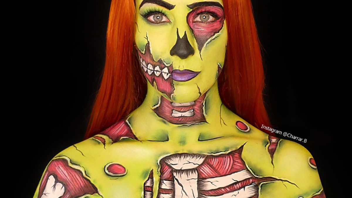 I started bodypainting last year and I’m dying to try a Zombie Pop Art.  I am so happy with the result!