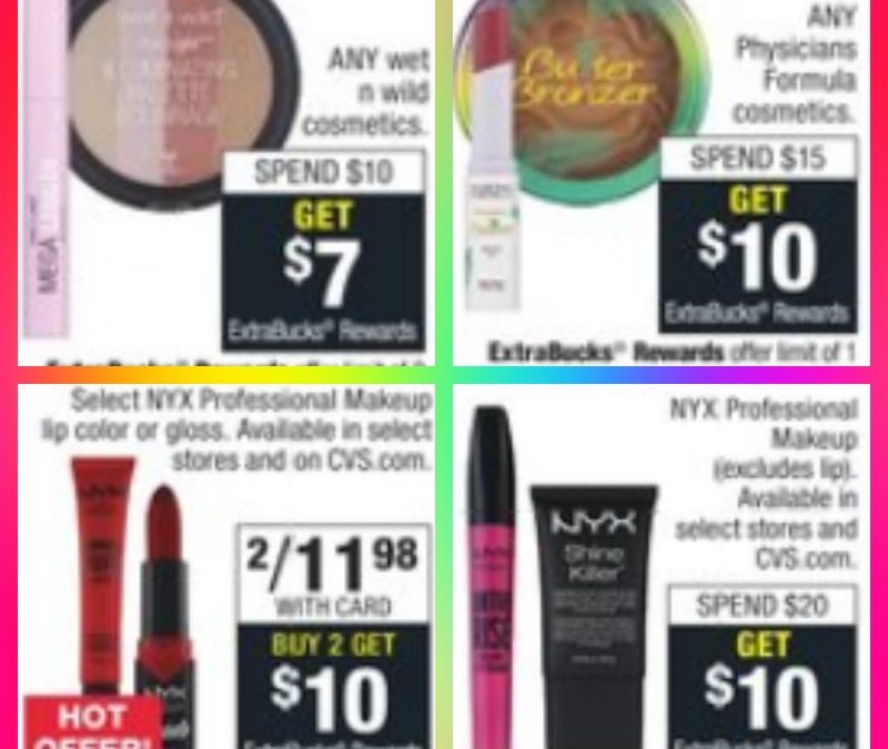 Wet n Wild, Physicians Formula & NYX (all products) – Online CVS (through 8/8/20) – $ 75 worth of products for only about $ 3 after Extra / Beauty Bucks and promo code ($ 60 OOP) – No coupon required!  – Details and links in the comments