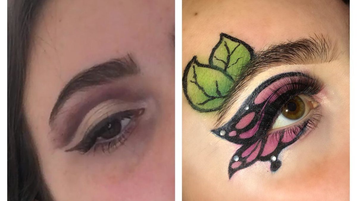 my very first eye shadow look just under a year ago compared to my most recent …