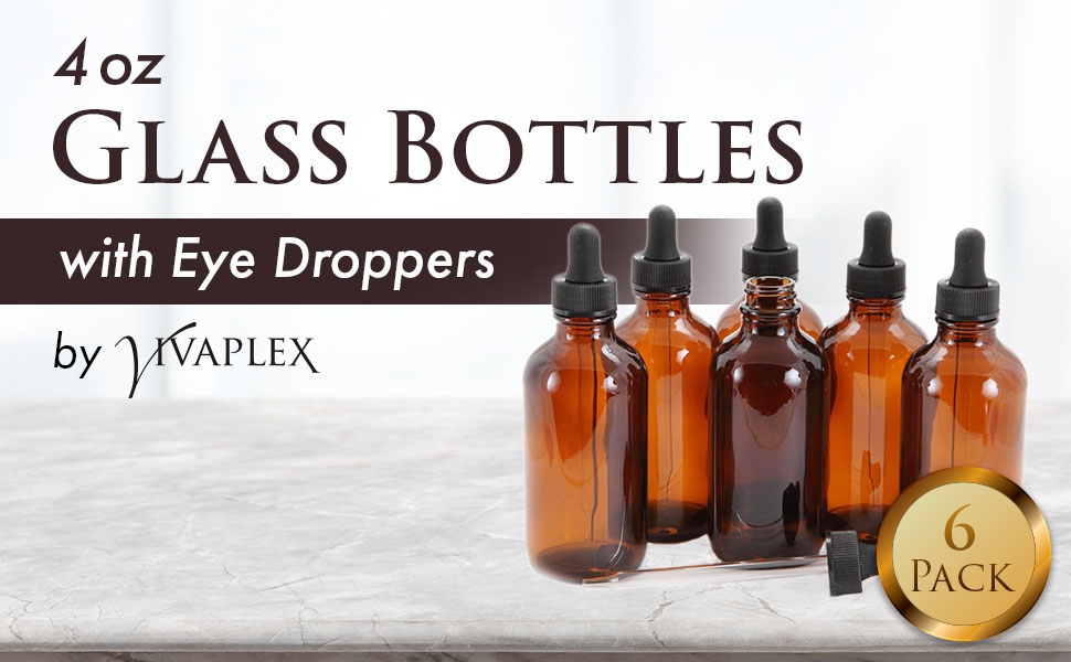4 oz Glass dropper bottles for essential oils