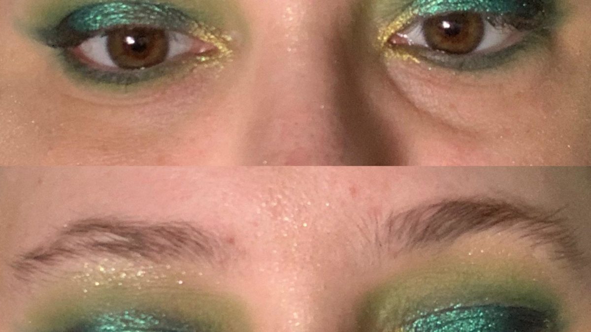 My St. Patrick’s Day look!  I was pretty happy with the result and the mix.  Don’t worry about my eyebrows please, had an eyebrow date that night!