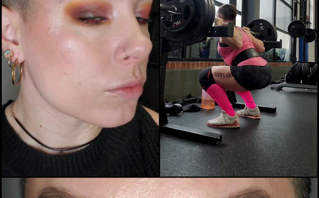 Soft, puffed look for green eyes and squat PR that I hit while wearing it 💄💪 I wear all the looks I post to work and / or lift!  And no wing today, which is a big problem for this wing addict!