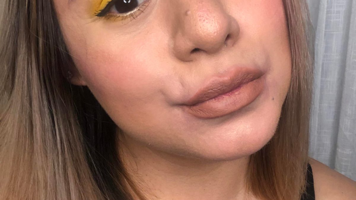 Yellow eyes today.  Using the Morphe James Charles eye palette and Kat Von D tattoo liner in Mad Max Brown.