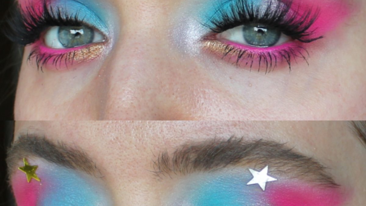 MOTD – Cotton candy eye shadow with a star shaped boyfriend and gold accent, all paired with dramatic messy lashes