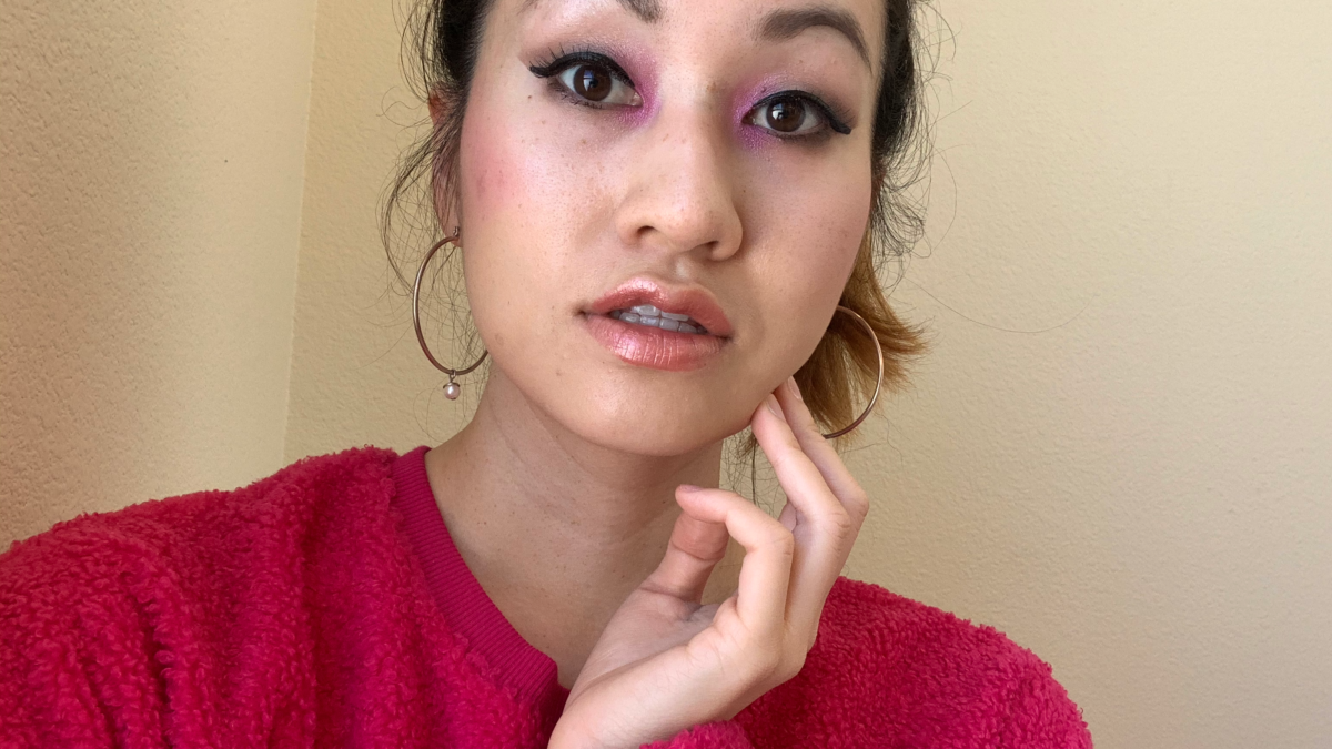 did a touch of pink eye makeup