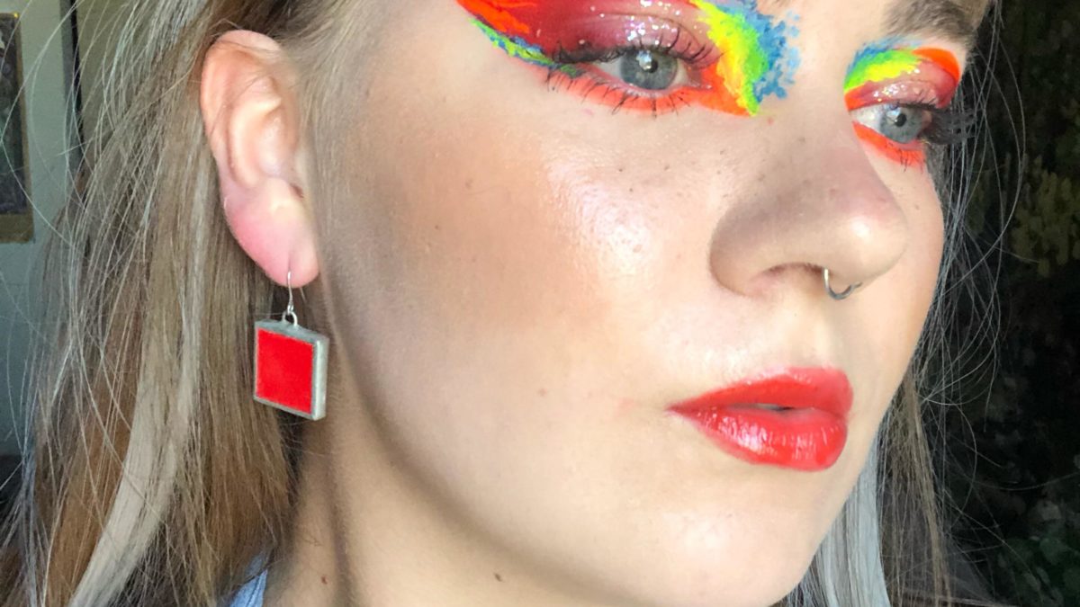 tried this abstract rainbow look!  delighted with how it turned out