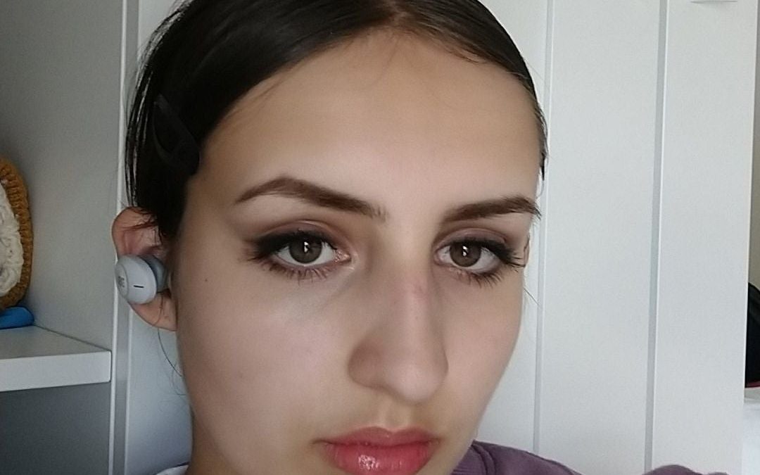 The new daily makeup makes my eyes look huge.  Products I have used: Colossal Maybelline mascara.  Rimmel black eye pencil.  Medium Brown Rimmel Brow Wax.  Etude House leopard eye palette, dark brown shade for the crease.  For the lips, I used a tinted lipstick and fenty beauty clear lip gloss.