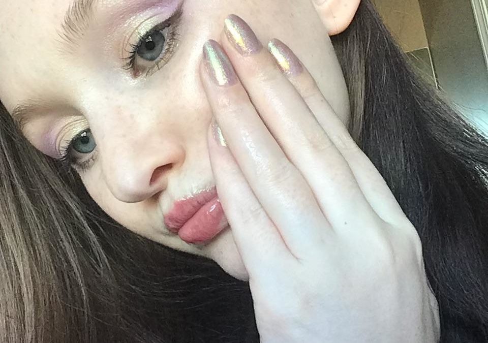 I tried to match my eyes to my nail polish
