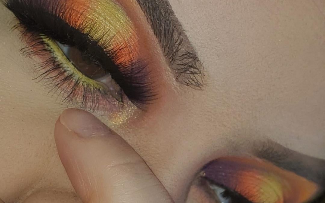Sunsets are for summer.  (Created with shadows and 2 neon pigments!)