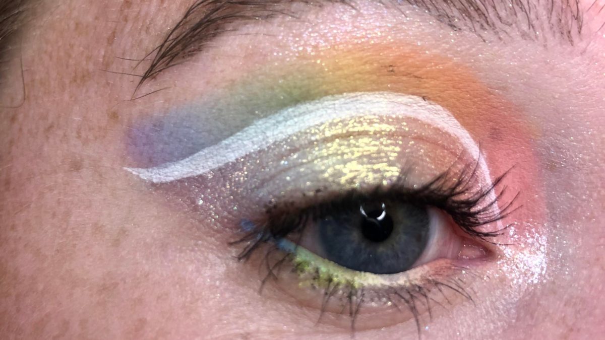 My inspiration for this look was a rainbow reflecting off the water